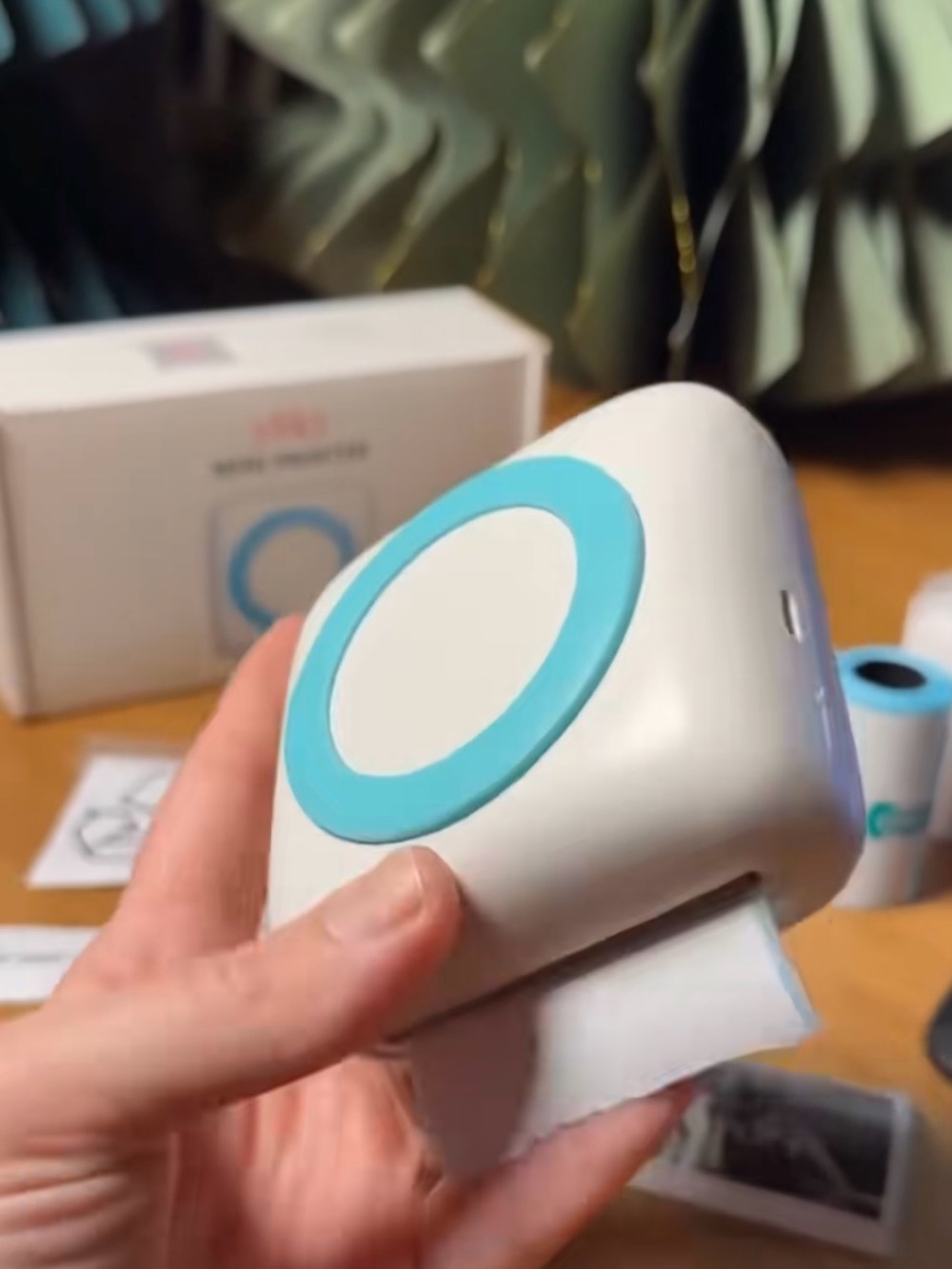 Portable White Thermal Label Printer